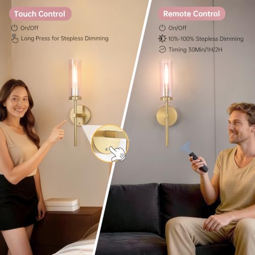 Battery Operated Wall Sconces Set of 2 (2 Count)