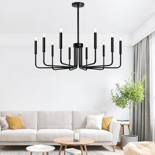 Black 10 Light Chandelier