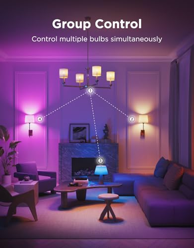 E12 Led Bulb Color Changing Candelabra Bulbs 450 LM (4 Count)