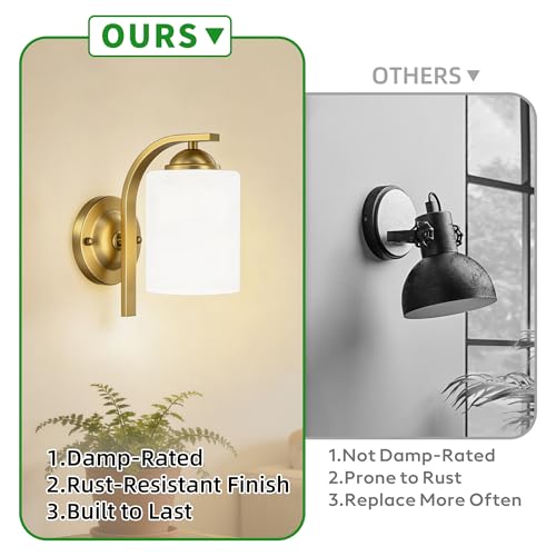 Gold Wall Sconces Lights for Bathroom (2 Count)