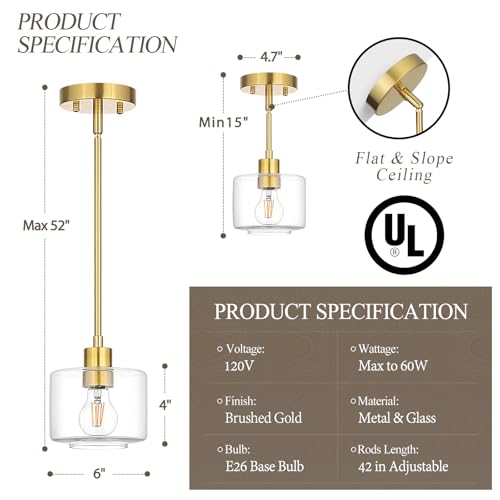 Brushed Gold Pendant Lights Kitchen Island