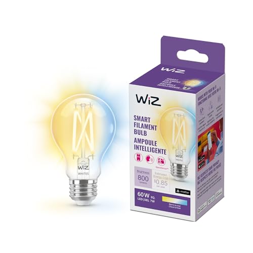 WiZ Clear 60W A19 Tunable White Filament LED Smart Bulb