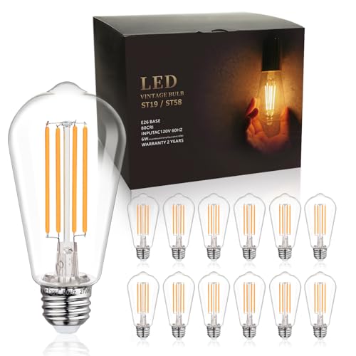 12Pack Edison Light Bulbs 60W Equ (12 Count)