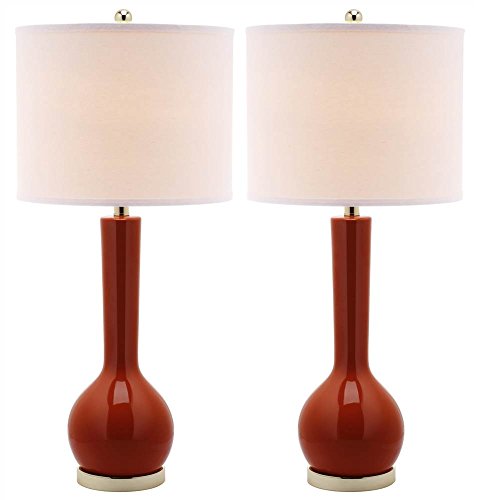 Lighting Collection Mae Long Neck Modern Contemporary Blood Orange Ceramic 31 (2 Count)