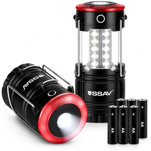 2 Pack Battery Powered LED Lanterns with Batteries for Each Lantern (2 Count)