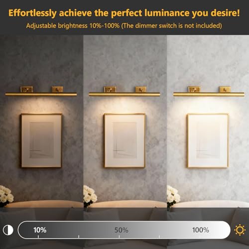 30 inch Picture Lights for Wall Hardwired Brass Picture Light
