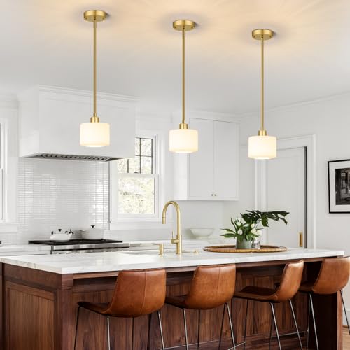 Brushed Gold Pendant Lights Kitchen Island 2 Pack (2 Count)