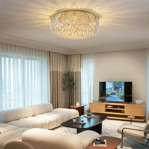 30 inch Flush Mount Crystal Ceiling Lights
