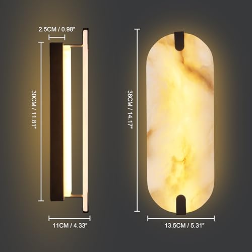 14.17in Alabaster Wall Sconces (2 Count)