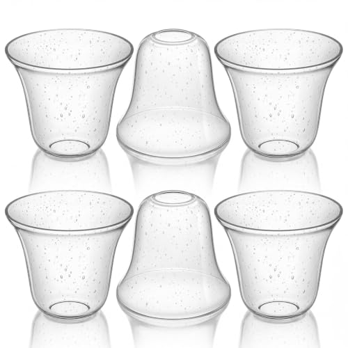 6 Pcs Bubble Seeded Bell Shaped Glass Lamp Shade Replacement (6 Count)