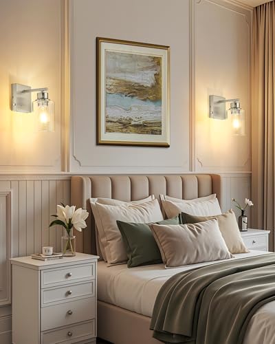 Wireless Battery Operated Wall Sconce Set of 2 with Remote Control (2 Count)