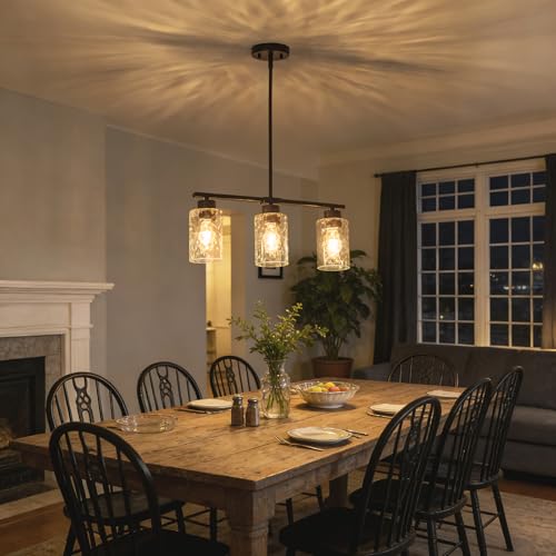 Hammered Glass Dining Room Light Fixture