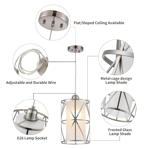 Pendant Lights Kitchen Island with Frosted Glass