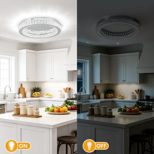 19.7" Modern Crystal Chandelier LED Ceiling Light