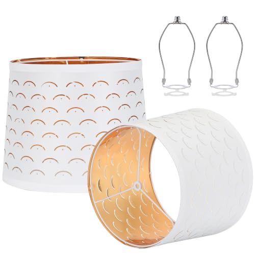 Empire Linen Lamp Shades Set of 2 (White&Smile Shape)