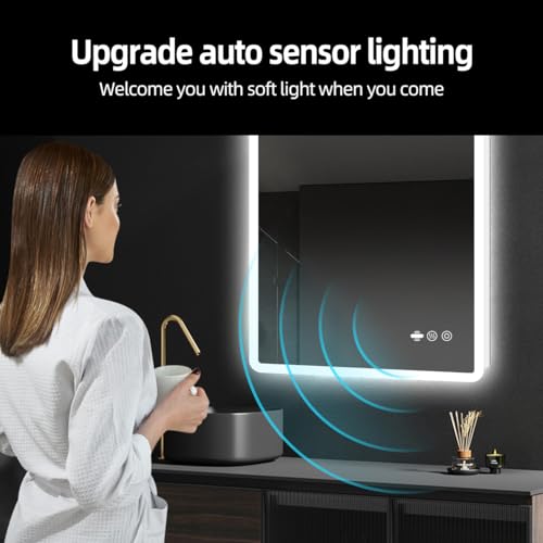 24"X36" LED Mirror for Bathroom with Motion Sensor