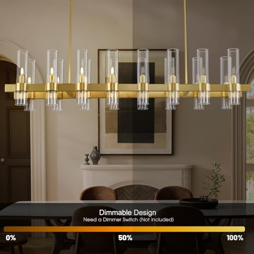 Modern Gold Linear Chandelier for Dining Room