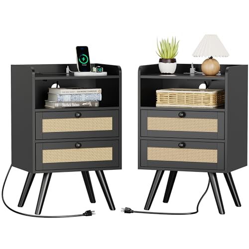 Night Stand with Charger Station (2 Count)