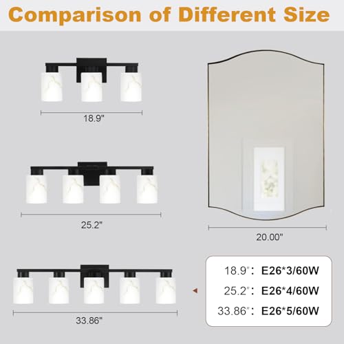 5 Light Bathroom Light Fixtures (5 Count)