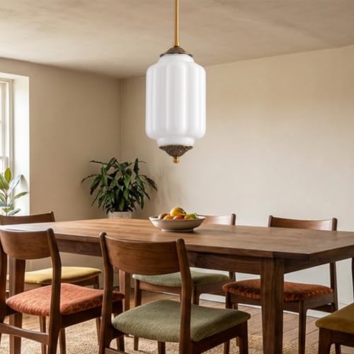 5.5 in Vintage Milk Glass Ceiling Light Fixture