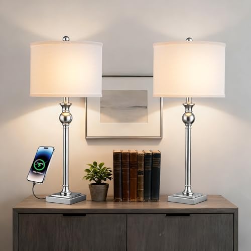 28" Modern Table Lamps Set of 2 for Living Room (2 Count)
