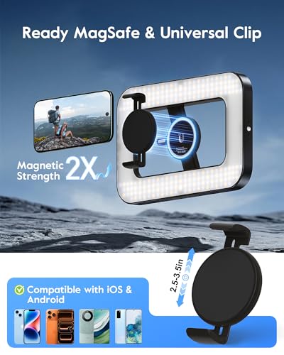 Magnetic Ring Light with Stand and Phone Clip