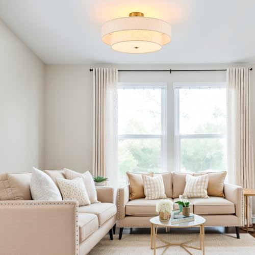 Modern Semi Flush Mount Ceiling Light 21.7" Modern Gold 4