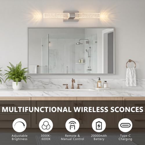 Battery Operated Wall Sconces Set of 2 (2 Count)