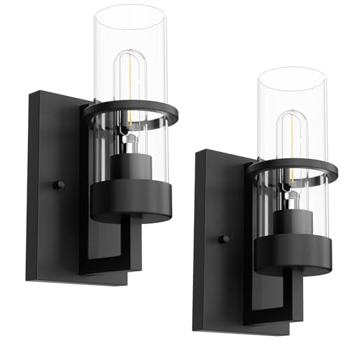 Black Hardwired Wall Sconces Set of 2 (2 Count)