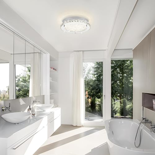 Modern Crystal Flush Mount Ceiling Light LED Kitchen Ceiling Lamp 18W