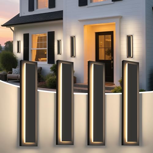 24 in Black Outdoor Wall Light (4 Count)
