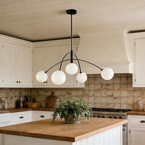 5 Light Contemporary Black Chandeliers for Dining Room Light Fixture
