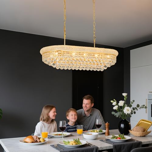 Gold Crystal Chandeliers for Dining Room