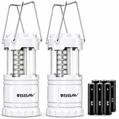 2 Pack Battery Powered LED Lanterns with Batteries for Each Lantern (2 Count)