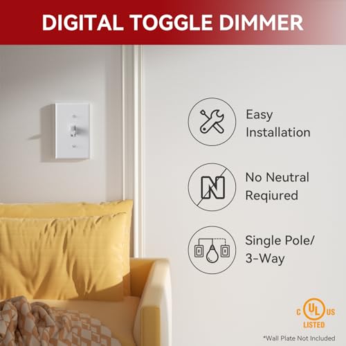 Toggle Slide Dimmer Switch for Dimmable LED Light