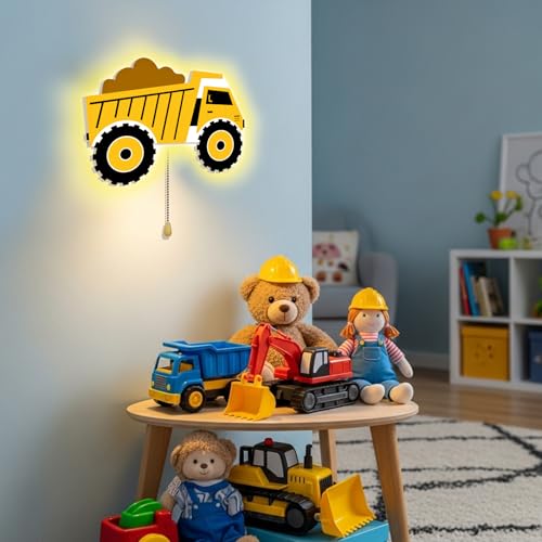 Cartoon Dump Truck Night Light Wall Lamp Sleeping Nursery Lamp