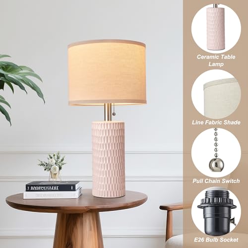 20.5" Modern Ceramic Table Lamps for Bedroom Set of 2