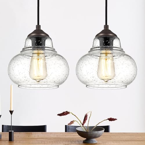 2 Pack Bubble Glass Pendant Lights (2 Count)