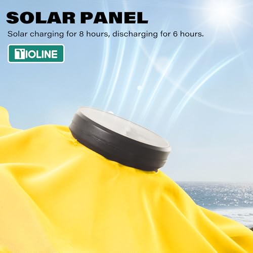 9 ft Patio Umbrella Outdoor Umbrella Patio with sloar lights yellow