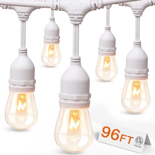 Outdoor String Lights 96FT 36 Edison Vintage Weatherproof ETL (96 Foot)