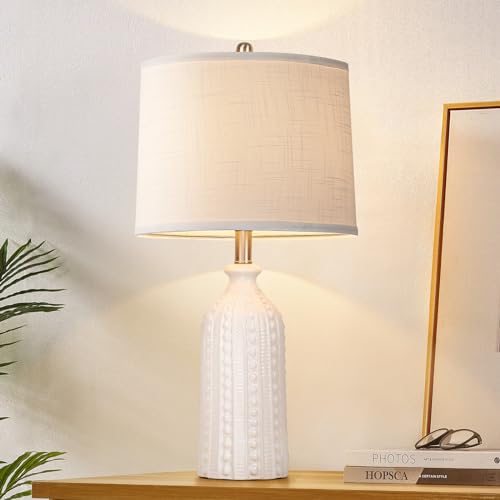 White Ceramic Table Lamp 24.5"