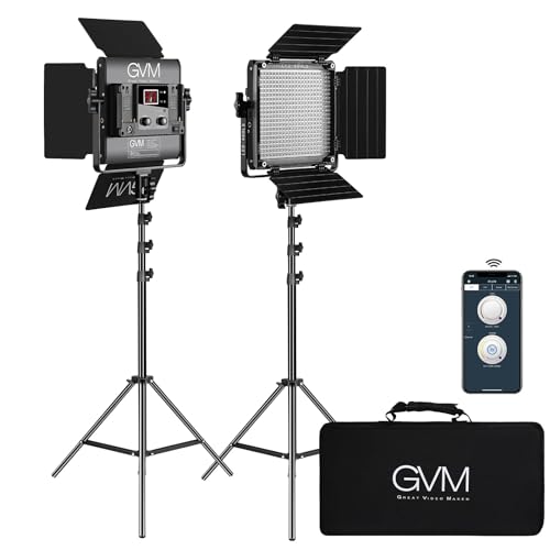 GVM 2 Pack LED Video Lighting Kits with APP Control (2 Count)