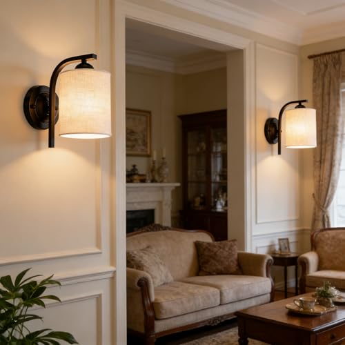 Black Wall Sconces Lights for Bathroom (2 Count)
