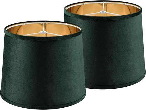 Green Velvet Lamp Shades Set of 2 Medium (2 Count)