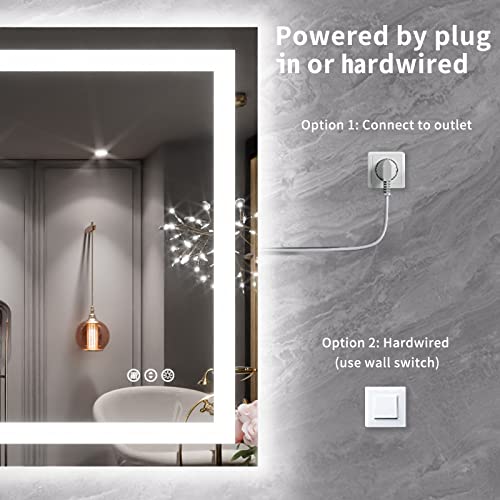 40X30 LED Bathroom Mirror with Lights