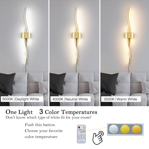 Modern Gold Plug in Wall Sconces Set of Two (2 Count)