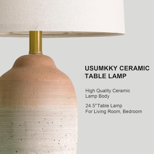 24.5" Ceramic Table Lamp with 5FT Cord