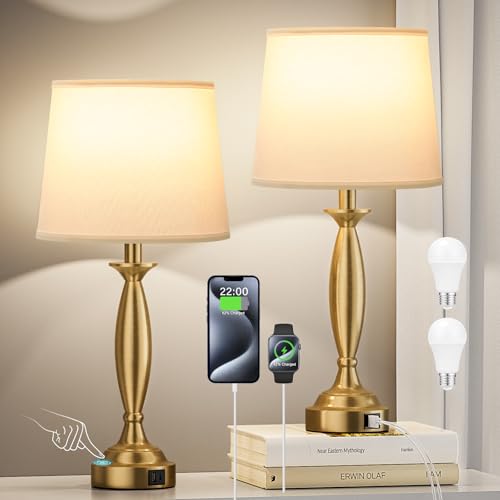 Bedroom Lamps for Nightstand (2 Count)
