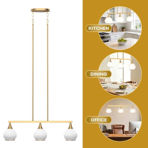 Brushed Gold Kitchen Island Linear Pendant Light