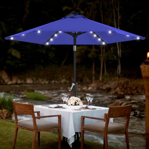 7.5ft Patio Umbrella with Solar Lights
